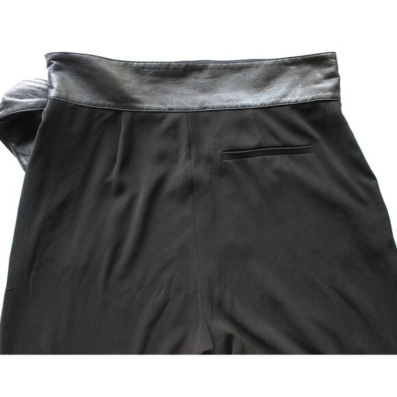 Nanushka Cecilia Wide-Leg Pants 27" / Large / Black Vegan Leather Belted Work - Picture 7 of 10